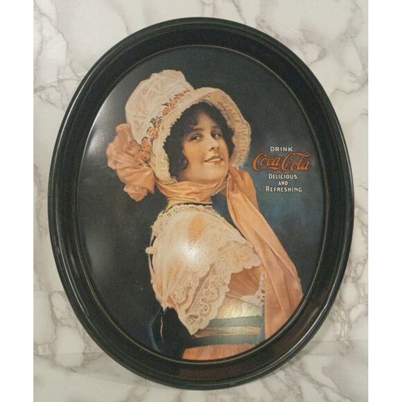 Coca-Cola Other - Vintage Coca-Cola 1972 Metal Oval Drink Serving Tray 1914 BETTY GIRL